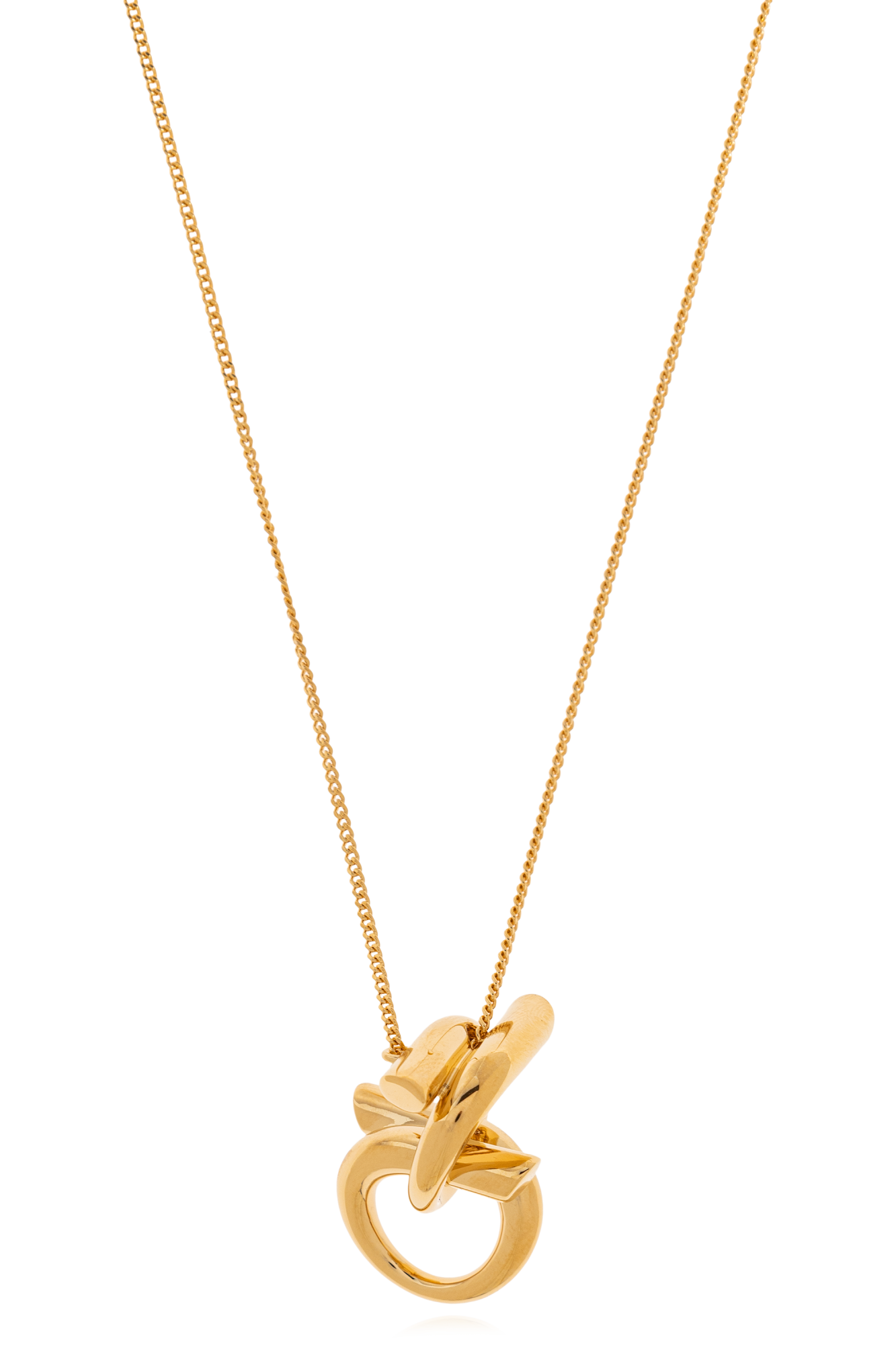 ネックレス・ペンダント SALVATORE FERRAGAMO GOLDEN L NECKLACE Gancini crystals necklace - L - Women | Ferragamo